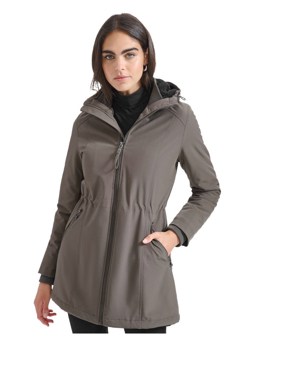 CALVIN KLEIN Women's Hooded Softshell Coat - Water-Resistant Jacket